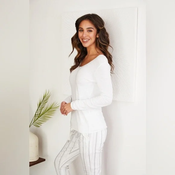 (818901-LAV) THIN RIB LONG SLEEVE FITTED SHIRT - Picture 4 of 5